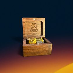 Walnut Cube Music Box | Heavenly Hymns